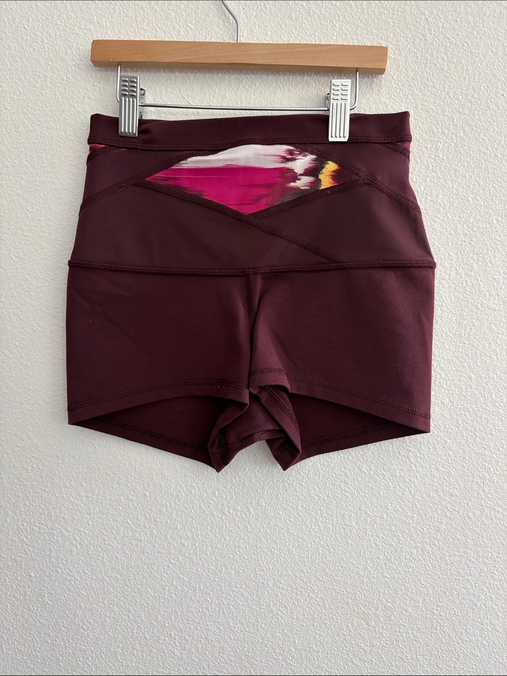 lululemon athletica Plum Bike Shorts with Pink Accent